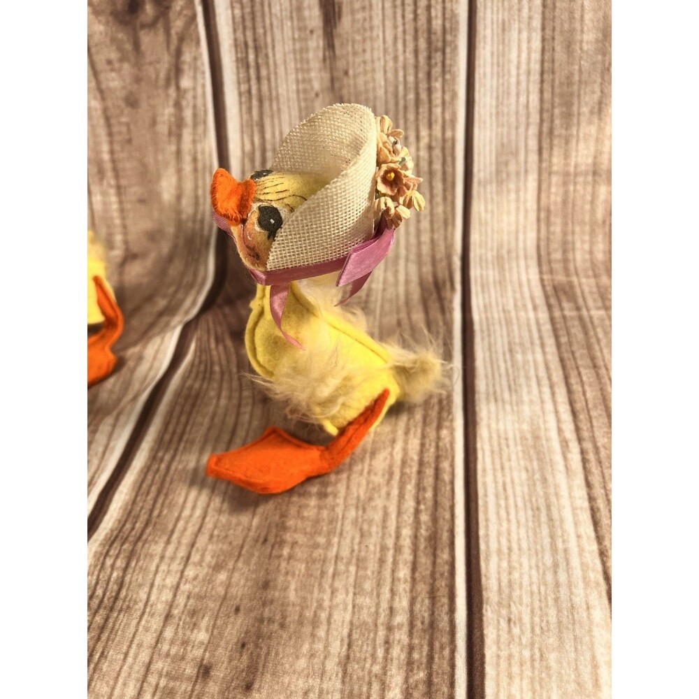 Annalee Pair Of Yellow Spring Ducklings Vintage Dolls 5" - Picture 3 of 13